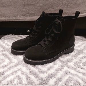 New Look Black Lace-Up Combat Boots
